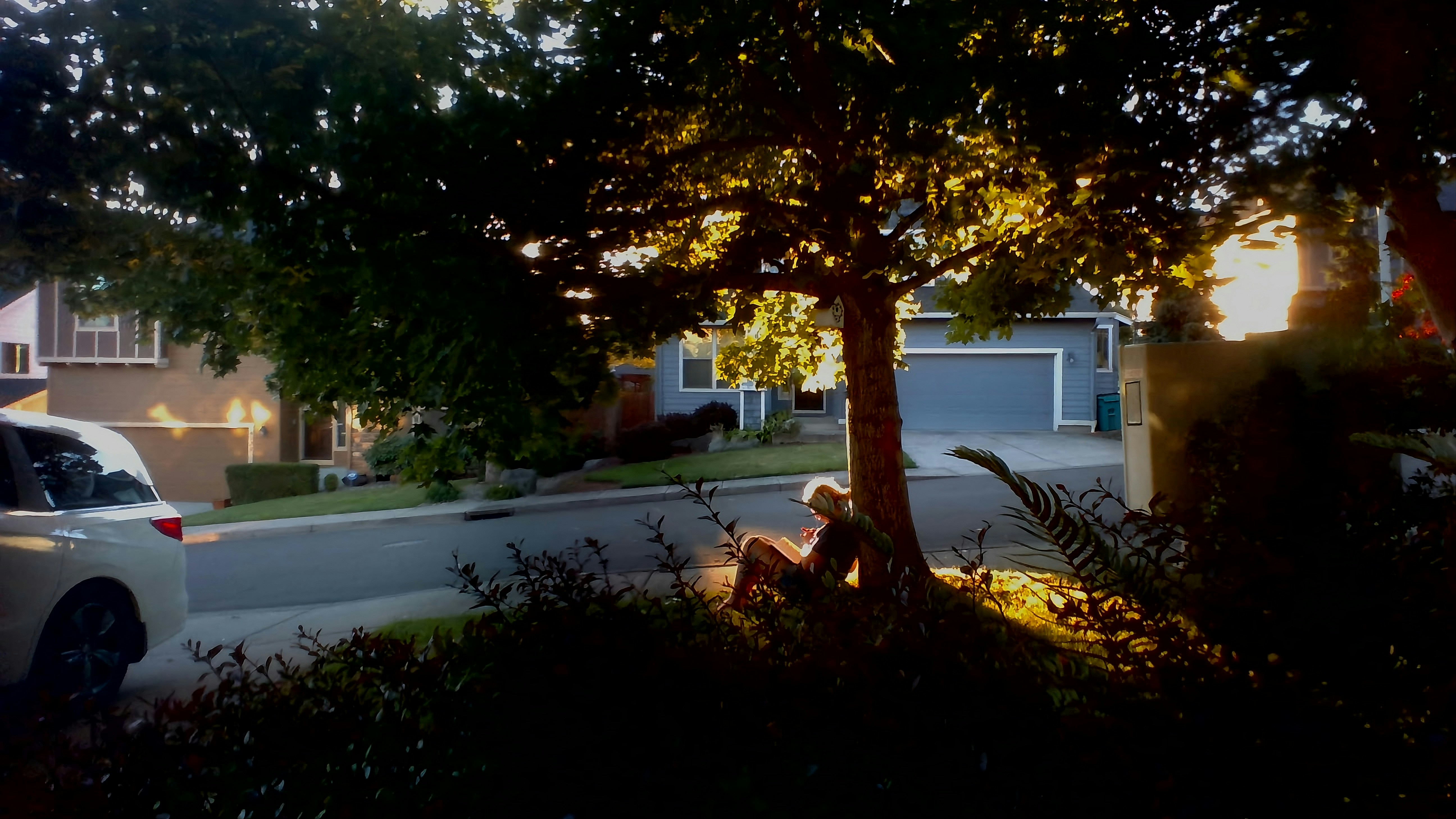A concerned homeowner looking at an open crawl space entrance beside a house, with a flashlight and a phone nearby.
