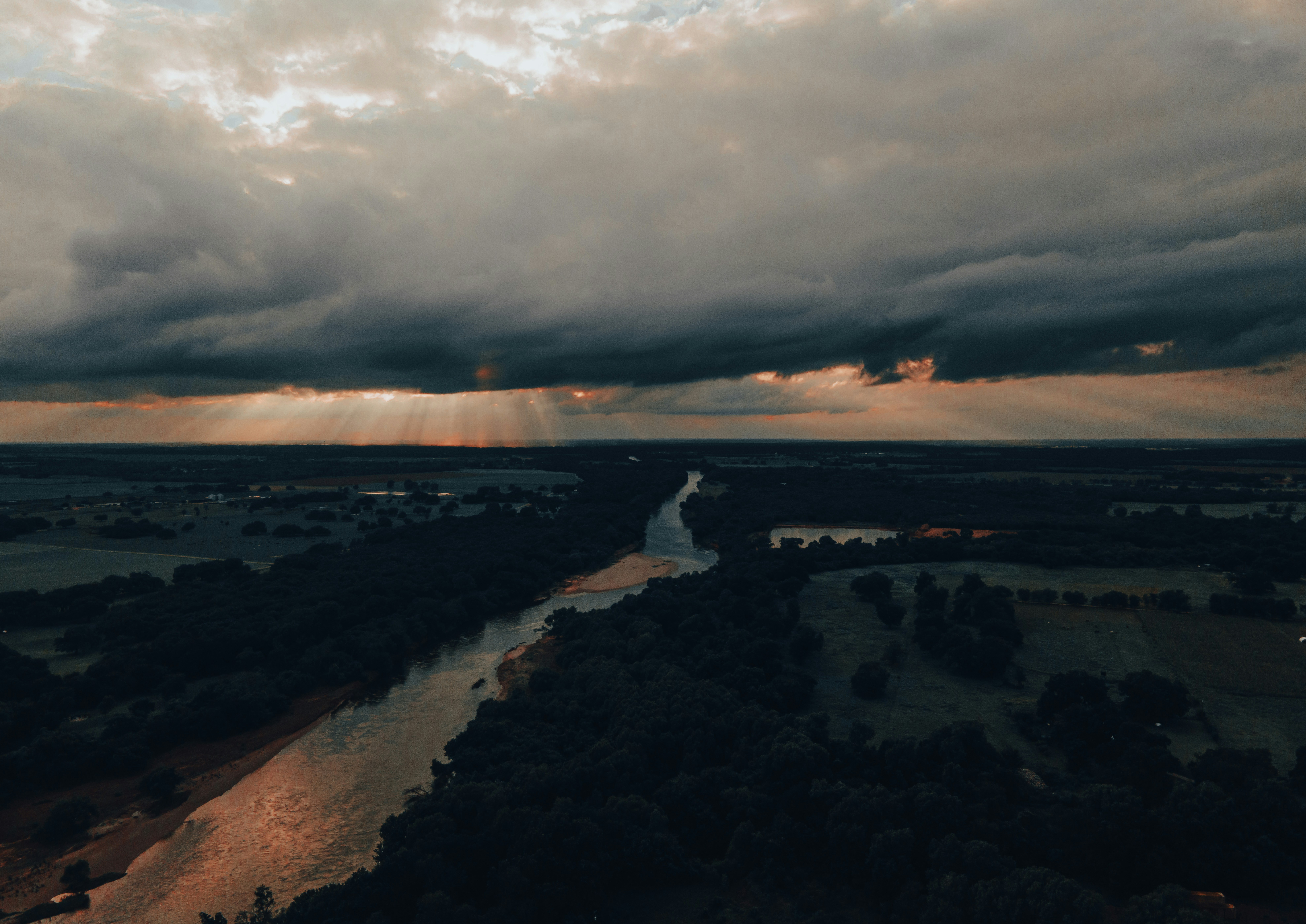 aerial view of a lake